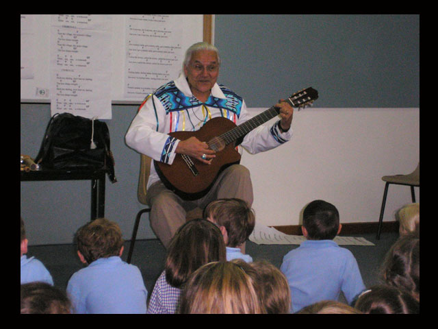 Singing in a Port Ferry schoolroom.